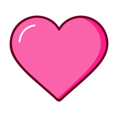 Vibrant Pink Heart Shape Symbolizing Love and Affection in a Playful Design