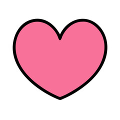 Vibrant Pink Heart Shape Symbolizing Love and Affection in a Playful Design