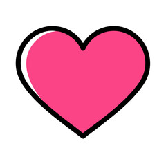 Vibrant Pink Heart Shape Symbolizing Love and Affection in a Playful Design