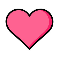 Vibrant Pink Heart Shape Symbolizing Love and Affection in a Playful Design