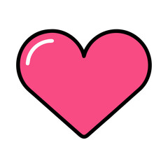 Vibrant Pink Heart Shape Symbolizing Love and Affection in a Playful Design