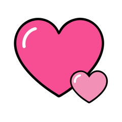 Vibrant Pink Heart Shape Symbolizing Love and Affection in a Playful Design