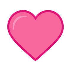 Vibrant Pink Heart Shape Symbolizing Love and Affection in a Playful Design