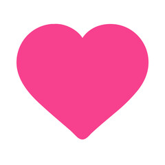 Vibrant Pink Heart Shape Symbolizing Love and Affection in a Playful Design