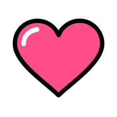 Vibrant Pink Heart Shape Symbolizing Love and Affection in a Playful Design