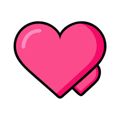 Vibrant Pink Heart Shape Symbolizing Love and Affection in a Playful Design