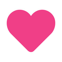 Vibrant Pink Heart Shape Symbolizing Love and Affection in a Playful Design