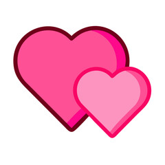 Vibrant Pink Heart Shape Symbolizing Love and Affection in a Playful Design