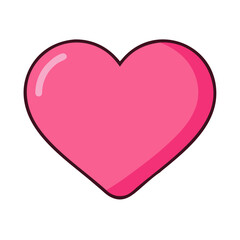 Vibrant Pink Heart Shape Symbolizing Love and Affection in a Playful Design