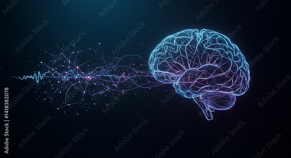 Poster brain connection - neural network - thinking process