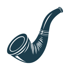 Shofar Vector Illustration - Ram's Horn Shofar – Curved ram’s horn with a wide bell opening