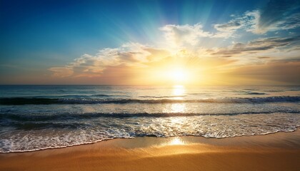 Obraz premium The morning sea and the sun shine