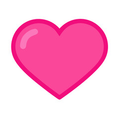 Vibrant Pink Heart Shape Symbolizing Love and Affection in a Playful Design
