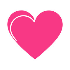 Vibrant Pink Heart Shape Symbolizing Love and Affection in a Playful Design