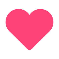 Vibrant Pink Heart Shape Symbolizing Love and Affection in a Playful Design
