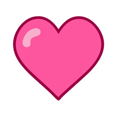Vibrant Pink Heart Shape Symbolizing Love and Affection in a Playful Design