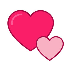 Vibrant Pink Heart Shape Symbolizing Love and Affection in a Playful Design