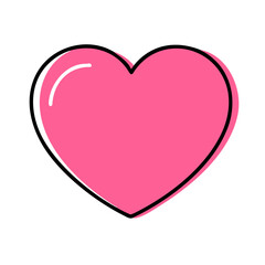 Vibrant Pink Heart Shape Symbolizing Love and Affection in a Playful Design