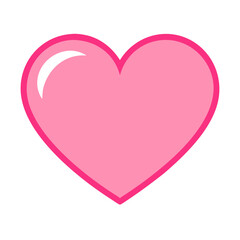 Vibrant Pink Heart Shape Symbolizing Love and Affection in a Playful Design