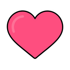 Vibrant Pink Heart Shape Symbolizing Love and Affection in a Playful Design