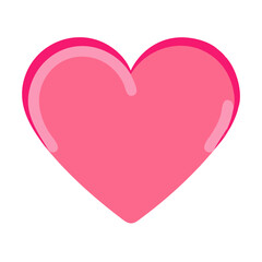 Vibrant Pink Heart Shape Symbolizing Love and Affection in a Playful Design