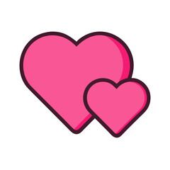 Vibrant Pink Heart Shape Symbolizing Love and Affection in a Playful Design