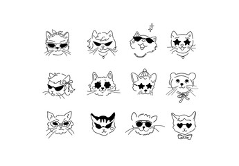Fun Poster With Cats In Sunglasses Layout