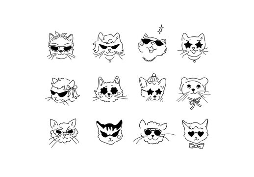 Fun Poster With Cats In Sunglasses Layout