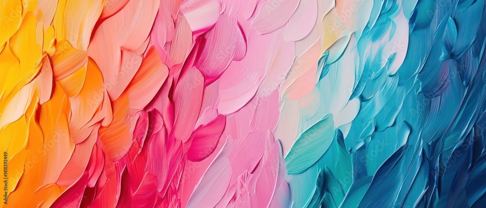 Poster vibrant strokes, an abstract spectrum of color blending and texture