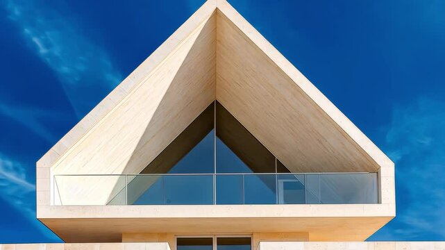 Modern Architectural Design with Unique Triangular Roof Structure