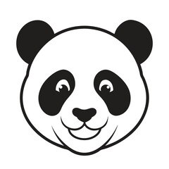 A cute cartoon panda bear character with a happy smile, a delightful vector illustration of this beloved animal