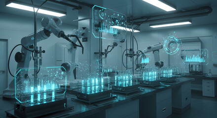 AI-Driven Research: Advanced Biotechnology Lab Using Robotics and Virtual Interfaces