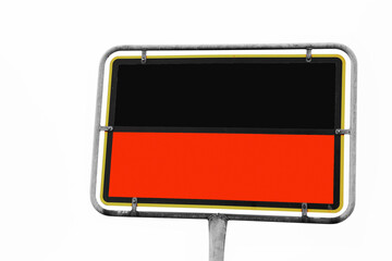 Verkehrsschild in schwarz und rot. Symbolfoto für eine Groko in Deutschland