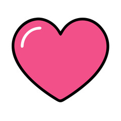 Vibrant Pink Heart Shape Symbolizing Love and Affection in a Playful Design