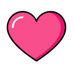 Vibrant Pink Heart Shape Symbolizing Love and Affection in a Playful Design