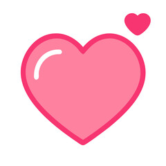 Vibrant Pink Heart Shape Symbolizing Love and Affection in a Playful Design