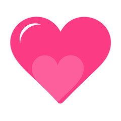 Vibrant Pink Heart Shape Symbolizing Love and Affection in a Playful Design