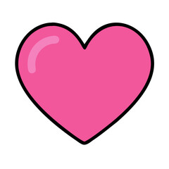Vibrant Pink Heart Shape Symbolizing Love and Affection in a Playful Design