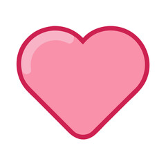 Vibrant Pink Heart Shape Symbolizing Love and Affection in a Playful Design