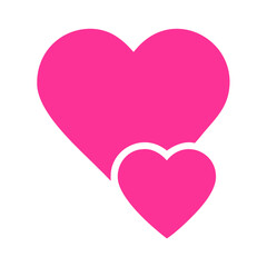 Vibrant Pink Heart Shape Symbolizing Love and Affection in a Playful Design