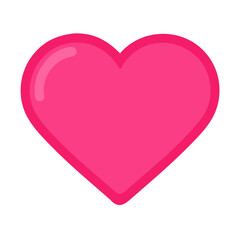 Vibrant Pink Heart Shape Symbolizing Love and Affection in a Playful Design