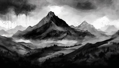 beautiful creative mountain and hills landscape abstract background