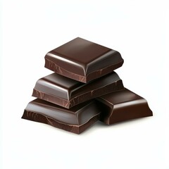 Indulge in rich, smooth dark chocolate crafted for the ultimate treat on a clean, white backdrop.