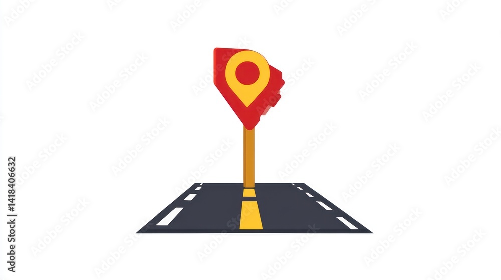 Aufkleber gps location pin on roadway navigation travel and directional icon for maps and applications