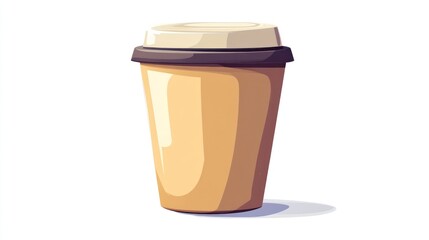 Disposable Coffee Cup with Lid A Vector Illustration for Food Beverage and Lifestyle Concept