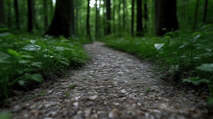 Fototapeta premium Forest path winding through lush greenery