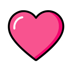 Vibrant Pink Heart Shape Symbolizing Love and Affection in a Playful Design