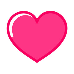 Vibrant Pink Heart Shape Symbolizing Love and Affection in a Playful Design