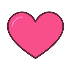 Vibrant Pink Heart Shape Symbolizing Love and Affection in a Playful Design