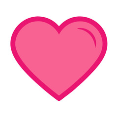 Vibrant Pink Heart Shape Symbolizing Love and Affection in a Playful Design